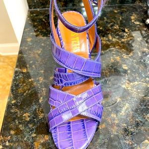 Never worn Paris Texas purple croc leather heels